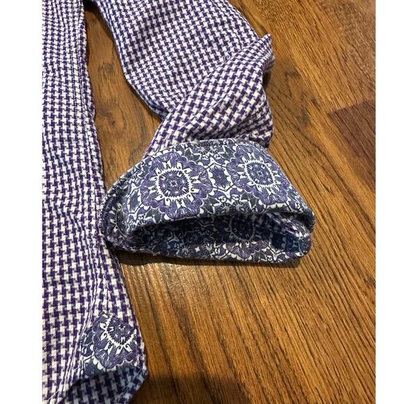 Robert Graham Men's Plaid Paisley Flip Cuff Shirt Purple Size Large Bold Casual - Picture 2 of 12
